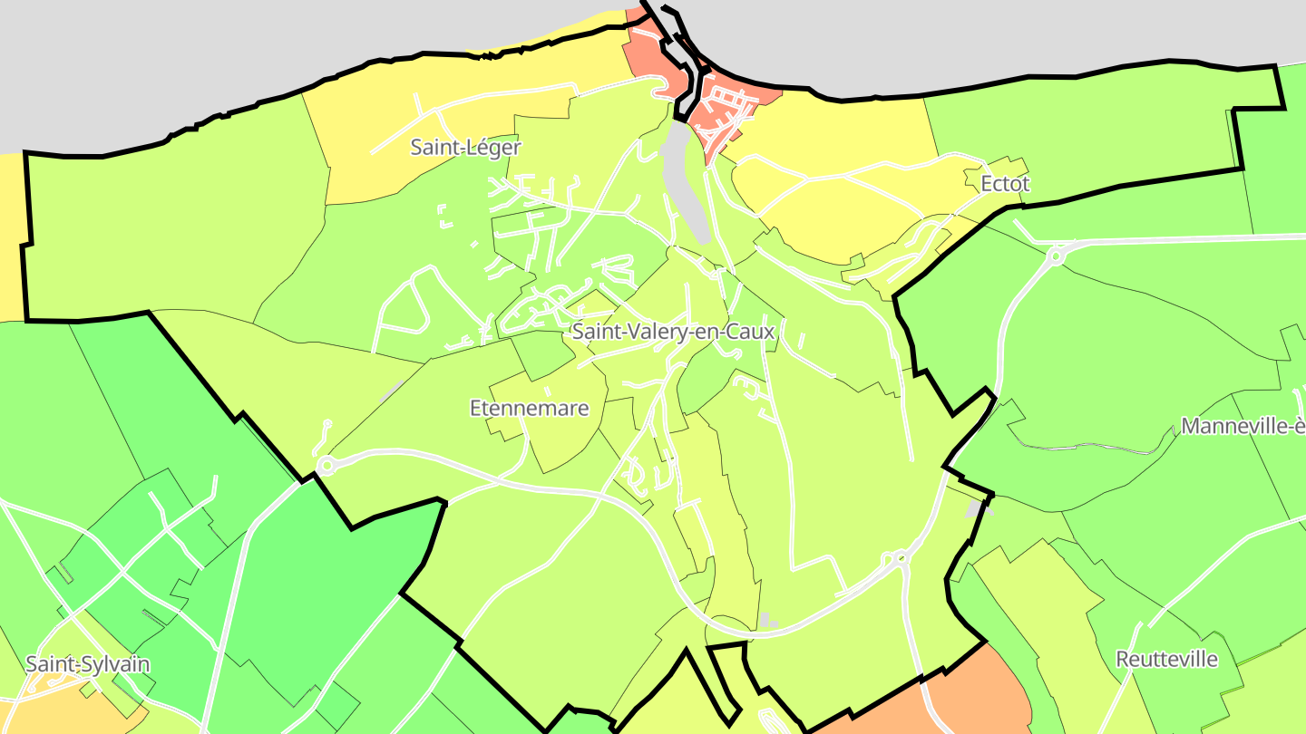 Carte des prix de l'immobilier Saint-Valery-en-Caux