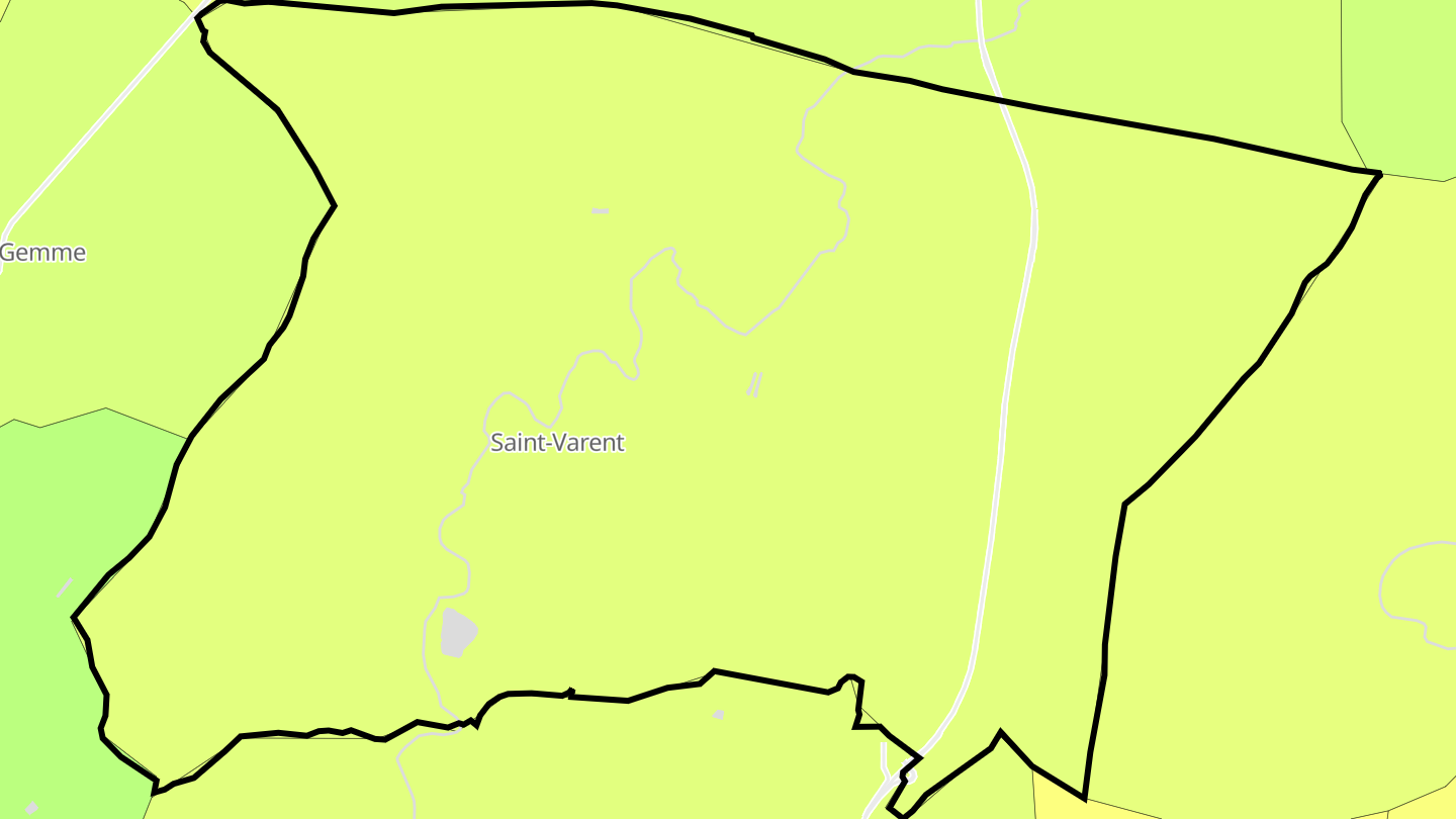 Carte des prix de l'immobilier Saint-Varent