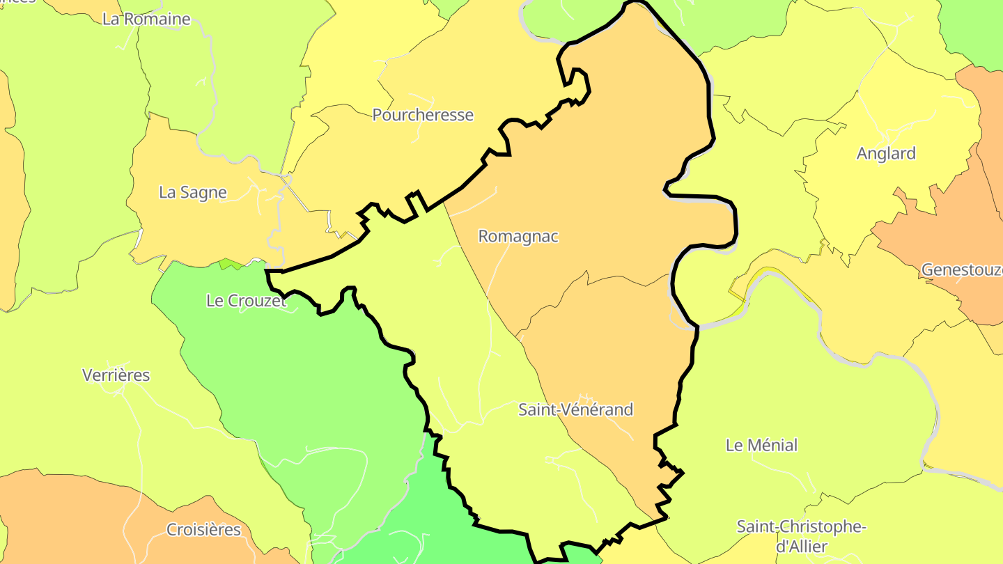 Carte des prix de l'immobilier Saint-Vénérand