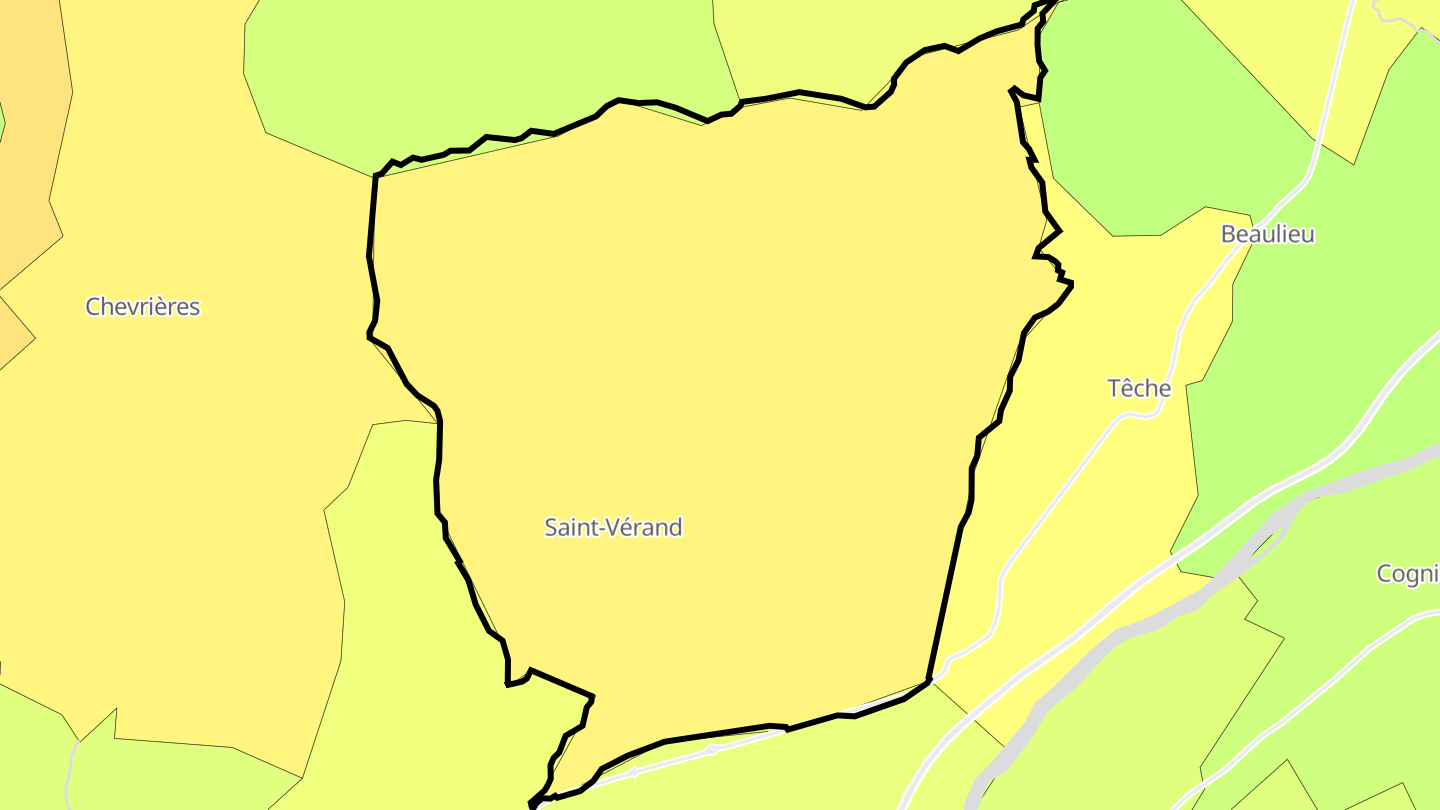 Carte des prix de l'immobilier Saint-Vérand