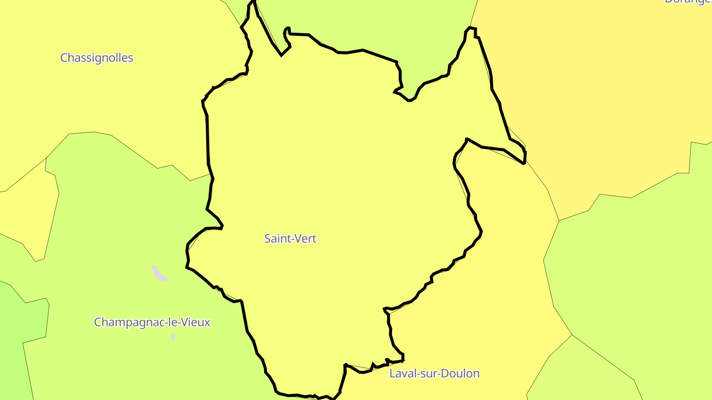 Carte des prix de l'immobilier Saint-Vert