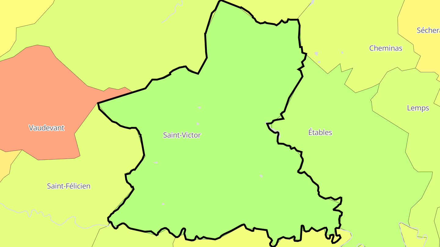 Carte des prix de l'immobilier Saint-Victor