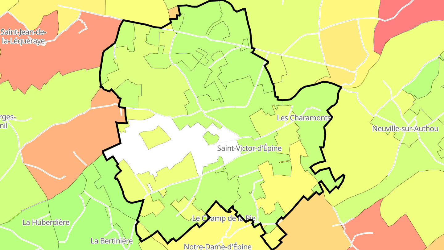 Carte des prix de l'immobilier Saint-Victor-d'Épine