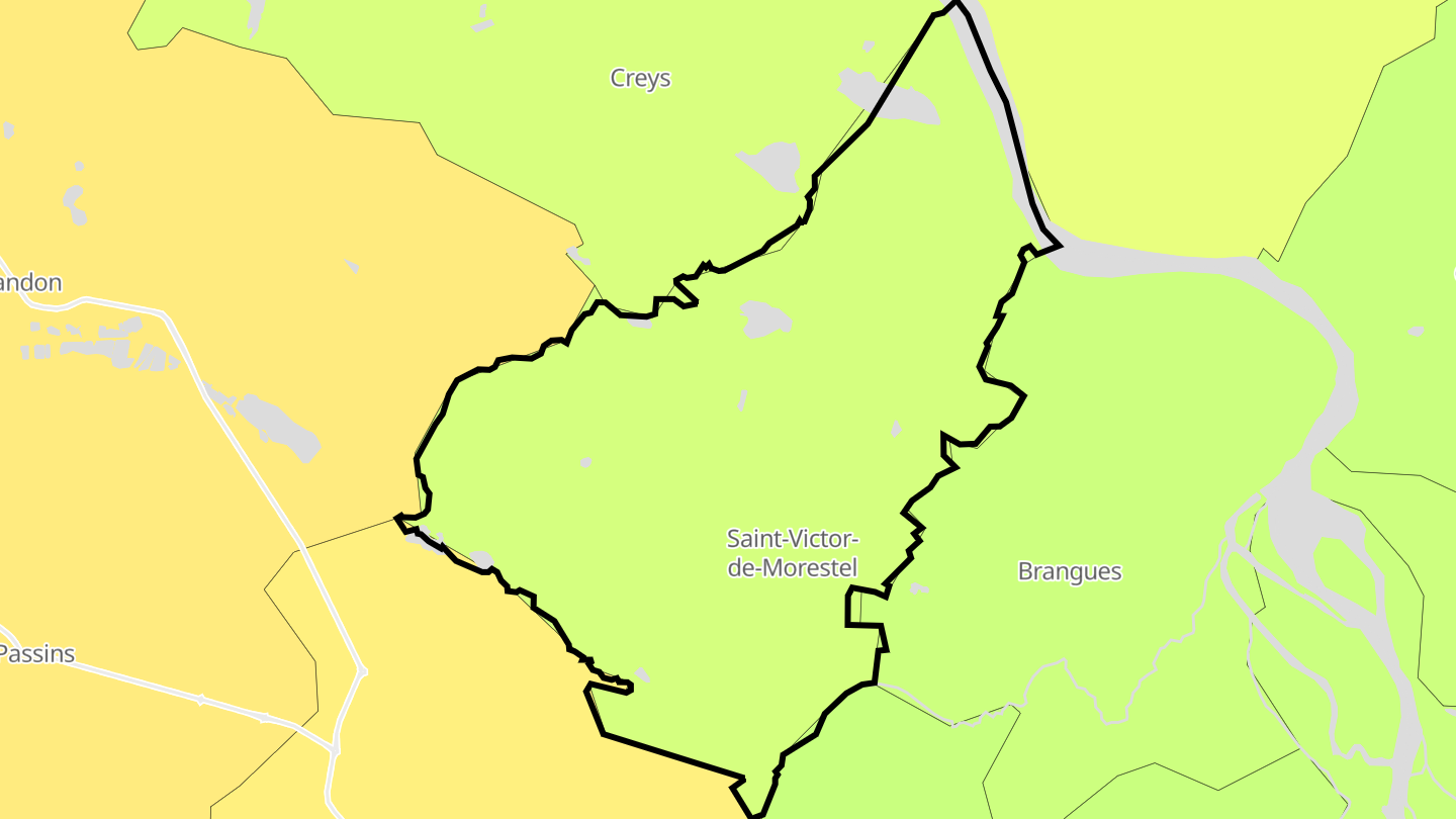 Carte des prix de l'immobilier Saint-Victor-de-Morestel