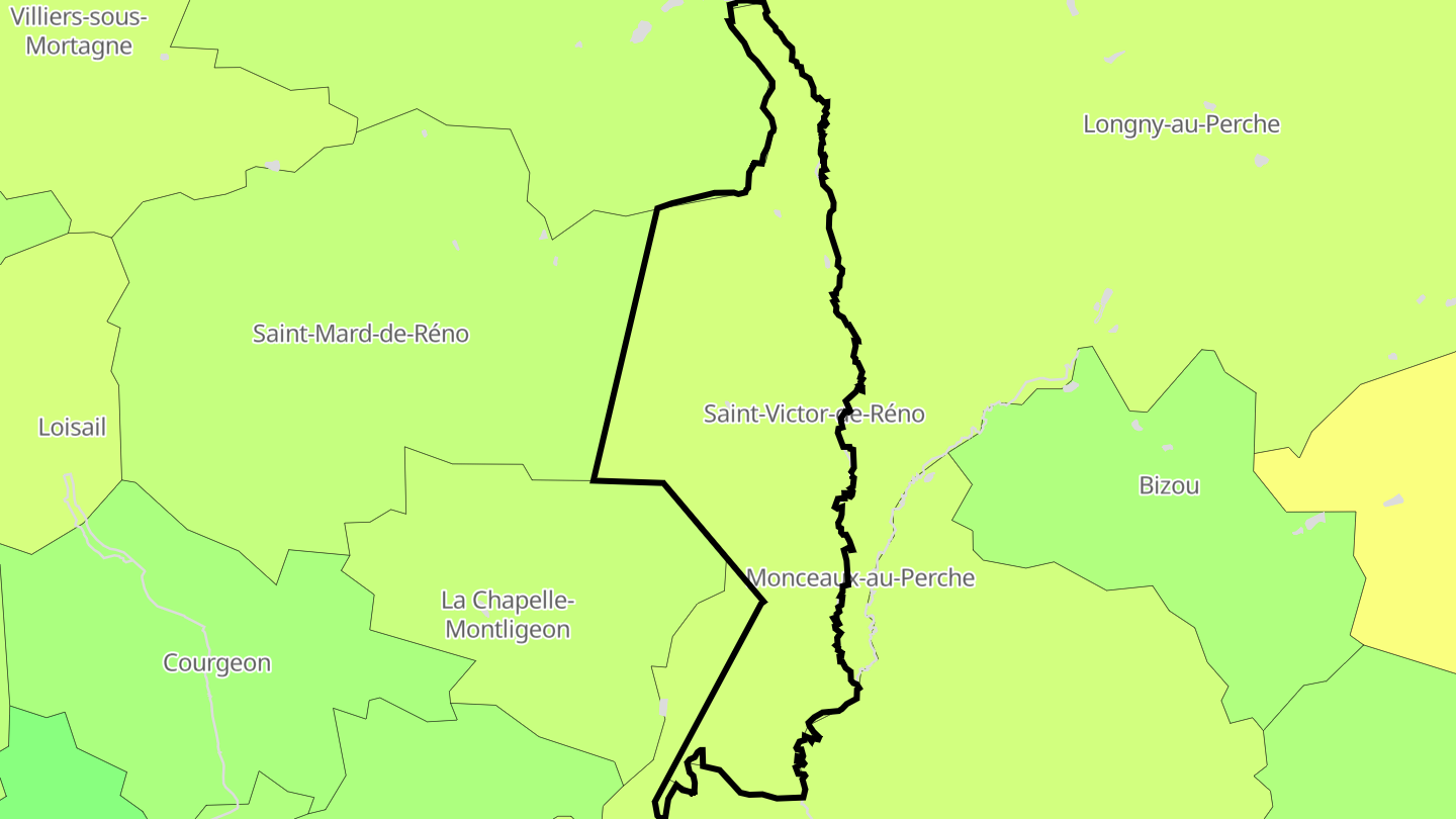 Carte des prix de l'immobilier Saint-Victor-de-Réno