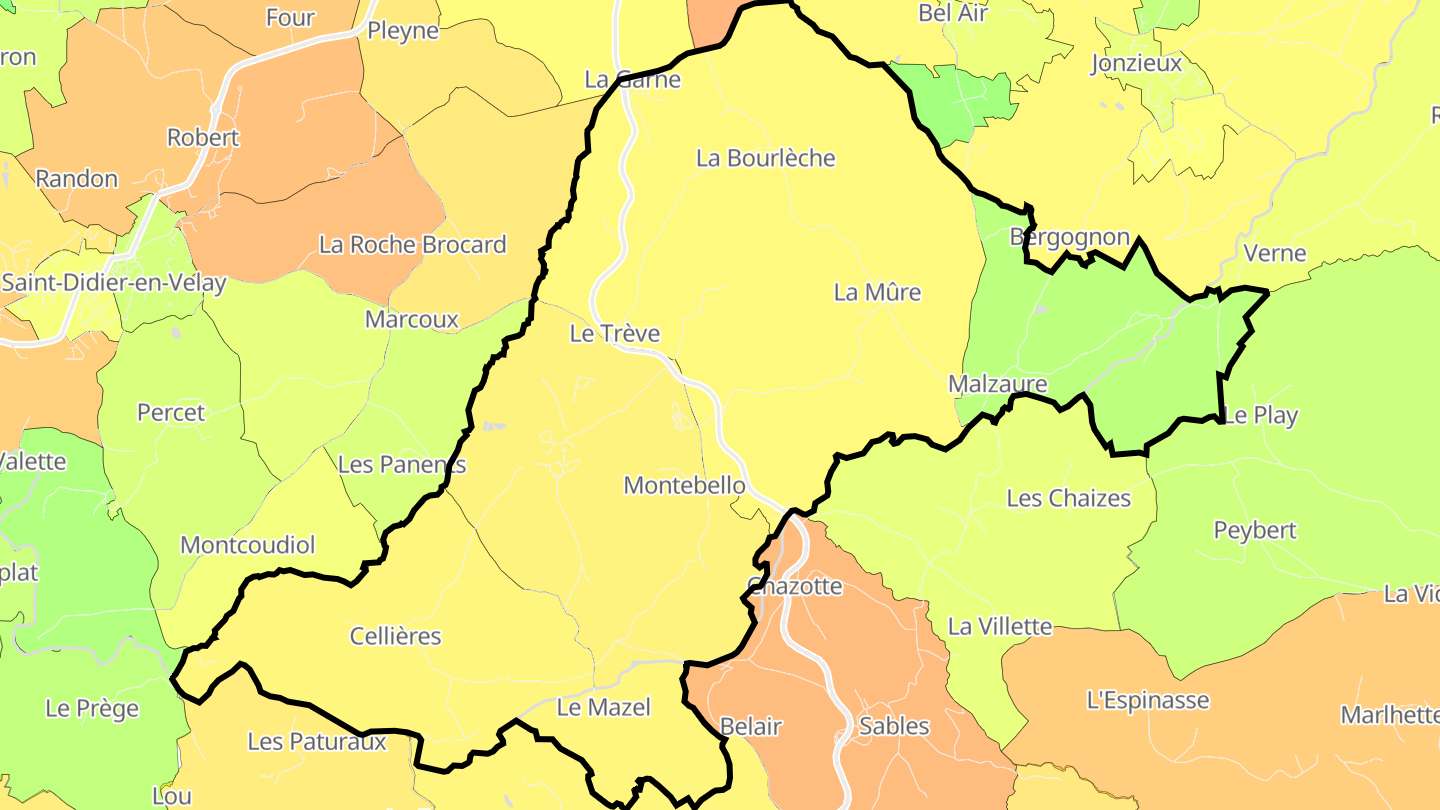 Carte des prix de l'immobilier Saint-Victor-Malescours