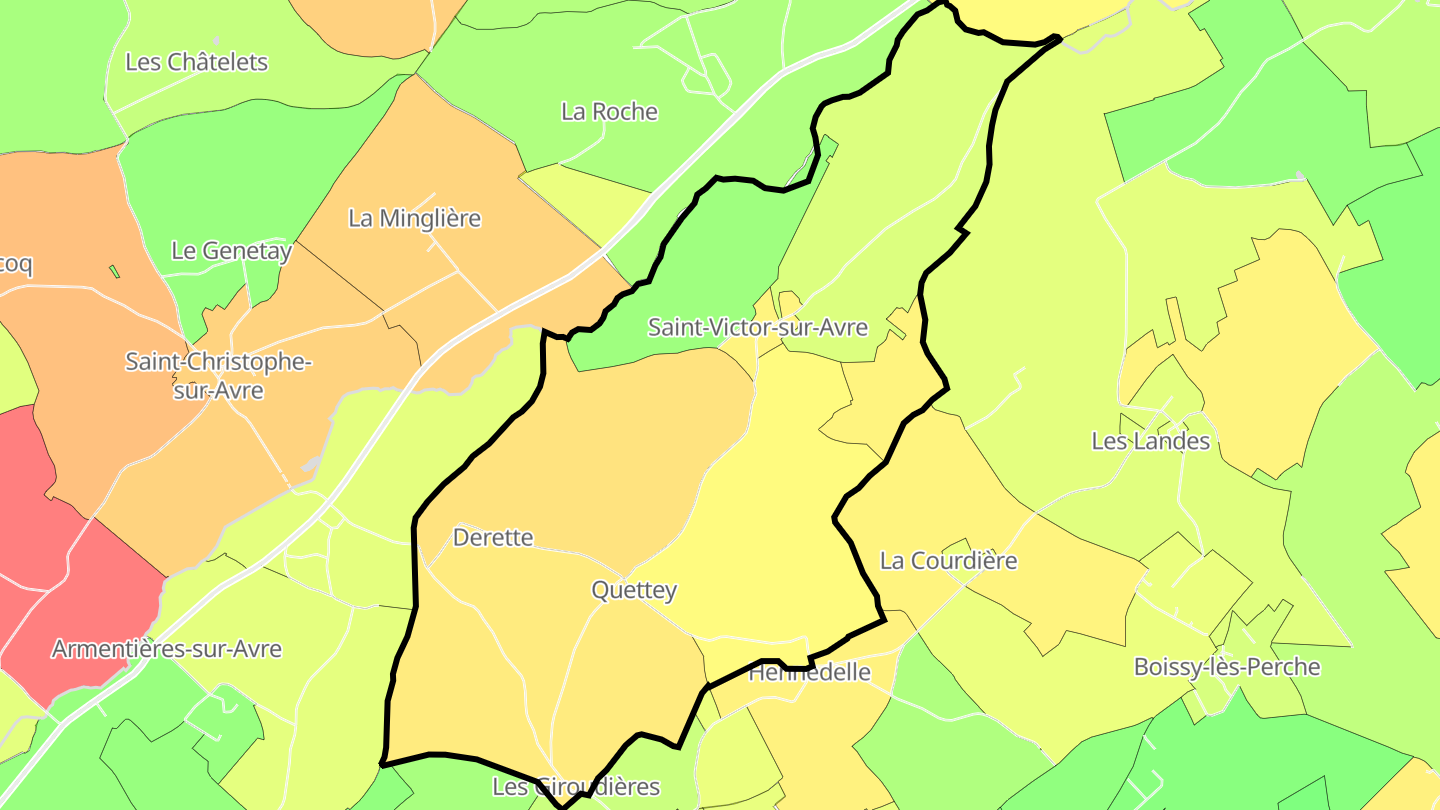 Carte des prix de l'immobilier Saint-Victor-sur-Avre