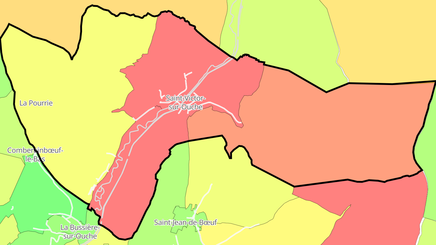 Carte des prix de l'immobilier Saint-Victor-sur-Ouche