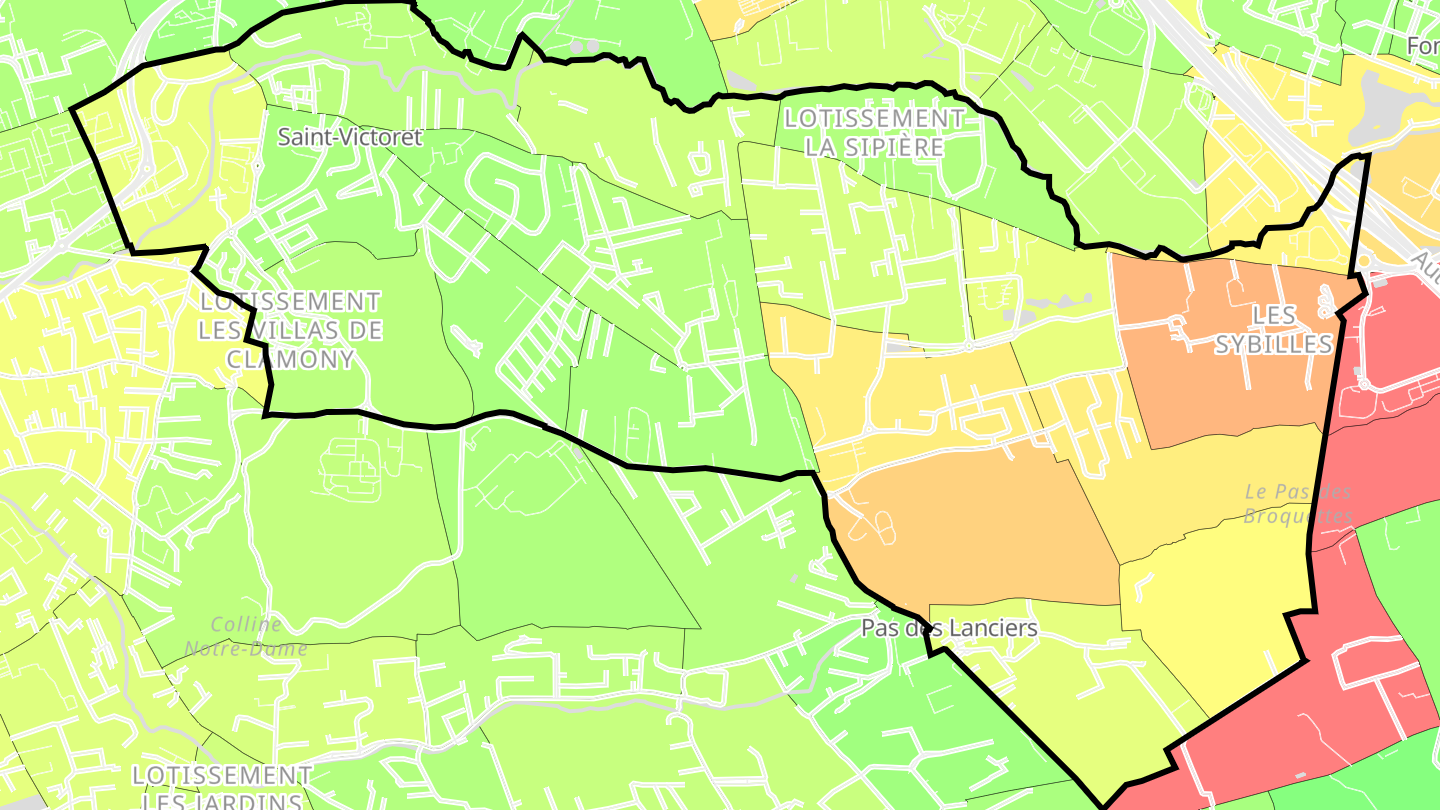 Carte des prix de l'immobilier Saint-Victoret