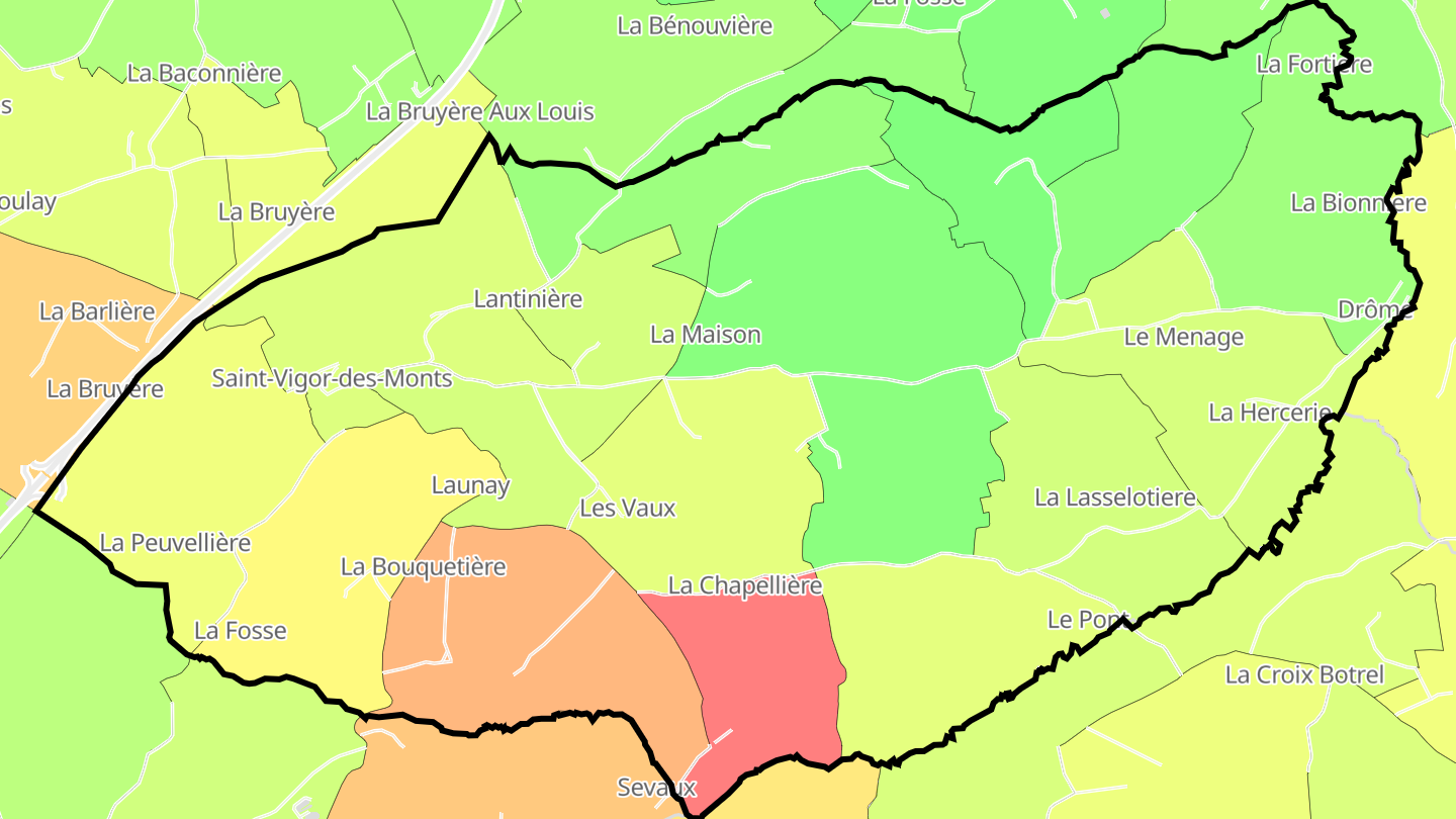 Carte des prix de l'immobilier Saint-Vigor-des-Monts