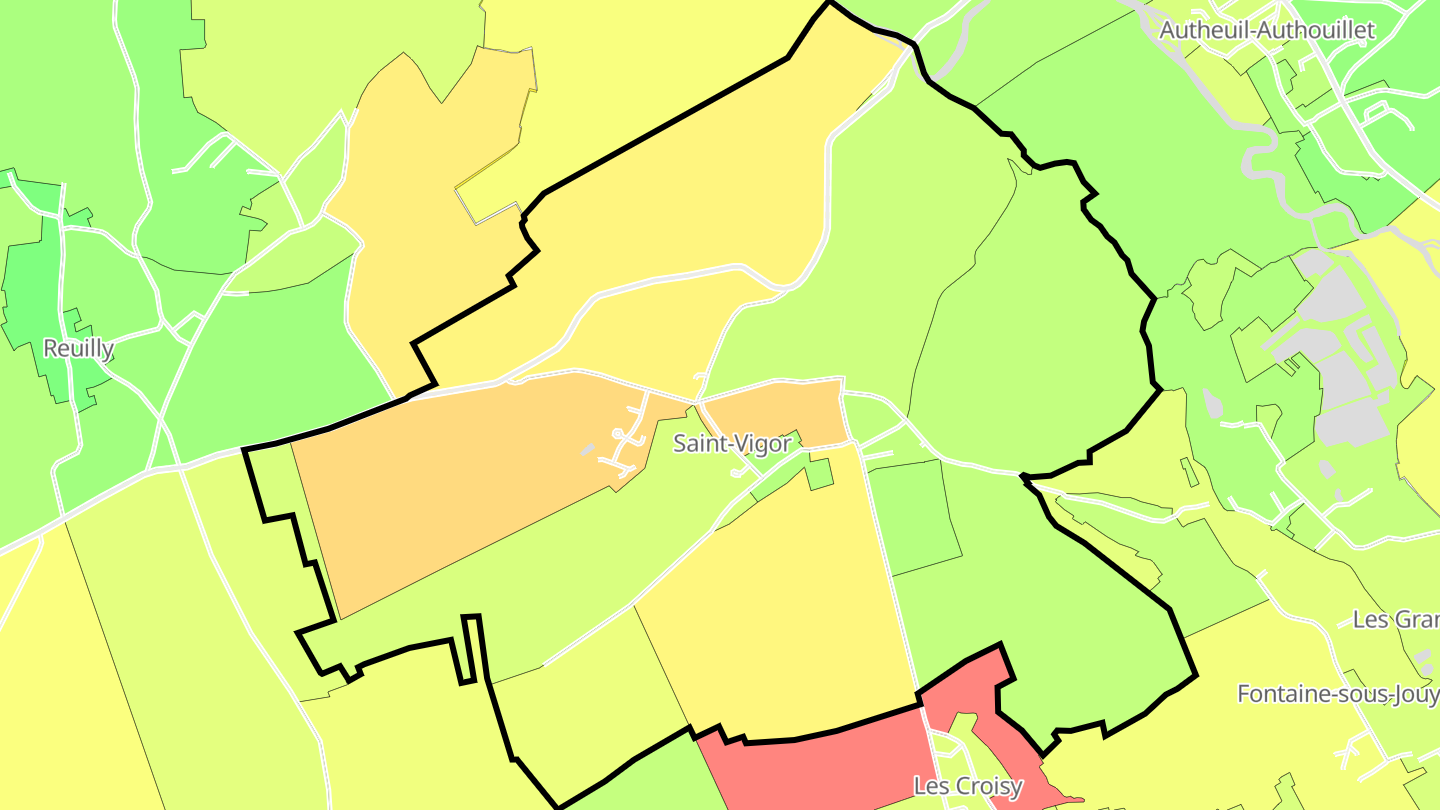 Carte des prix de l'immobilier Saint-Vigor