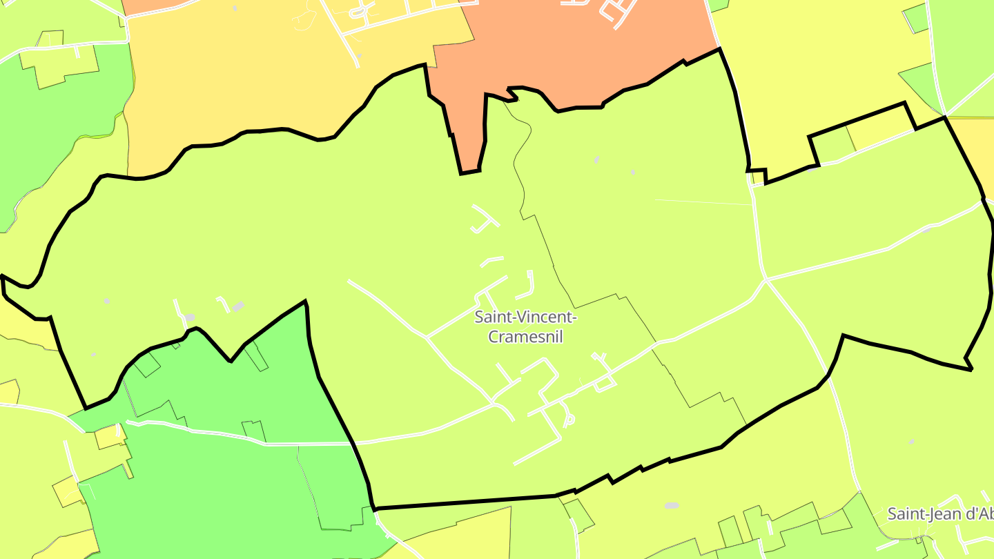 Carte des prix de l'immobilier Saint-Vincent-Cramesnil