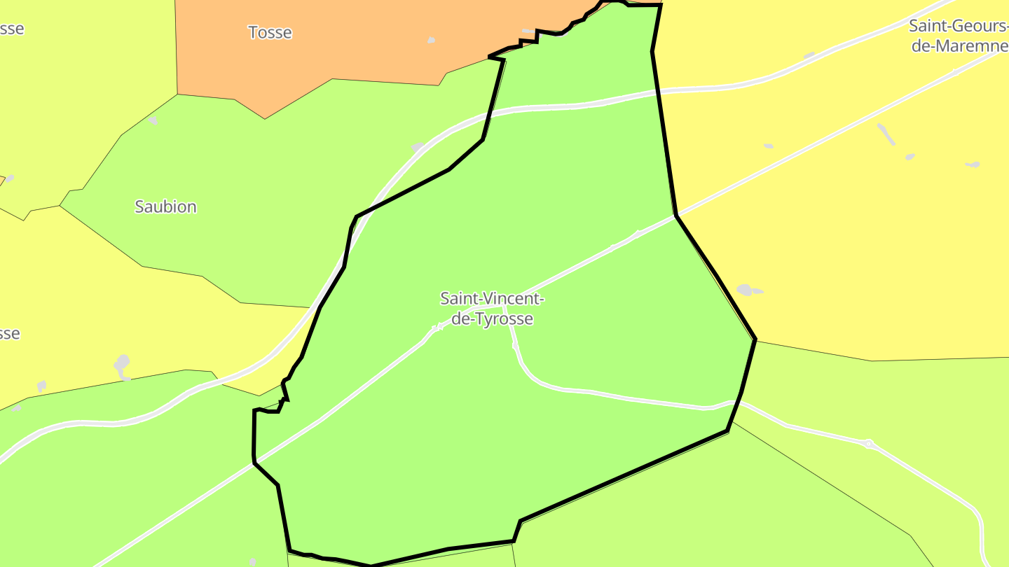 Carte des prix de l'immobilier Saint-Vincent-de-Tyrosse