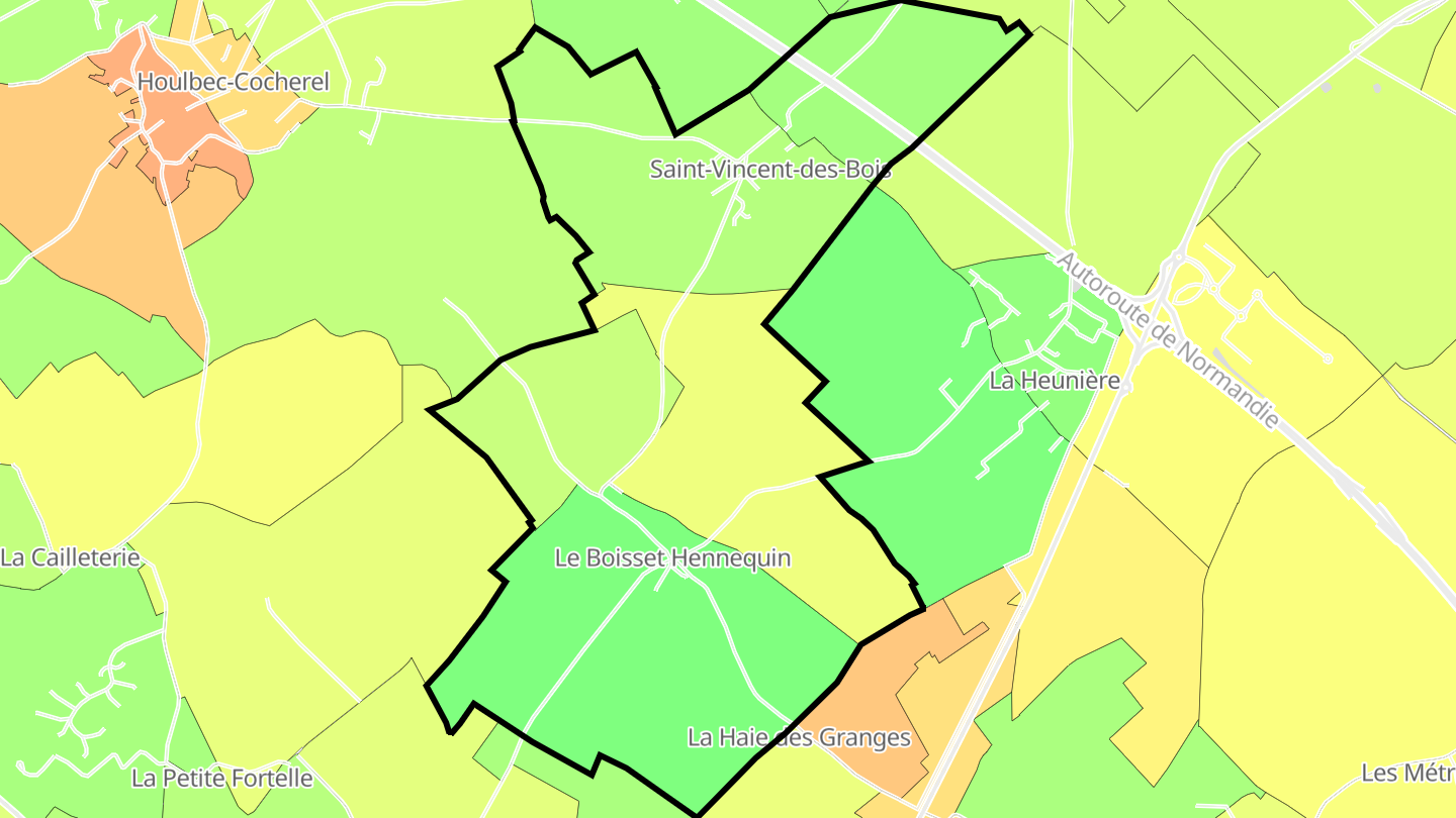 Carte des prix de l'immobilier Saint-Vincent-des-Bois
