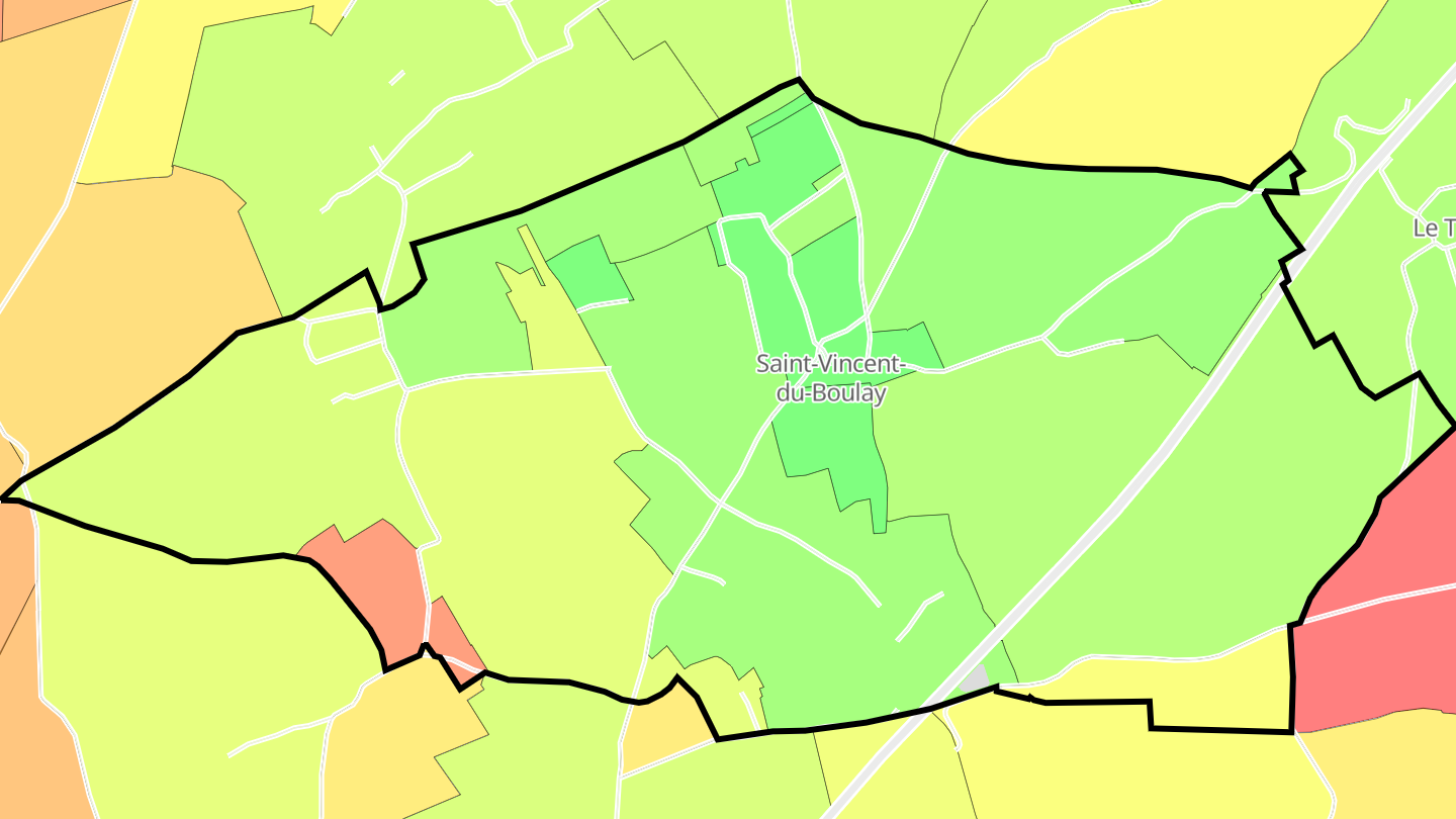 Carte des prix de l'immobilier Saint-Vincent-du-Boulay