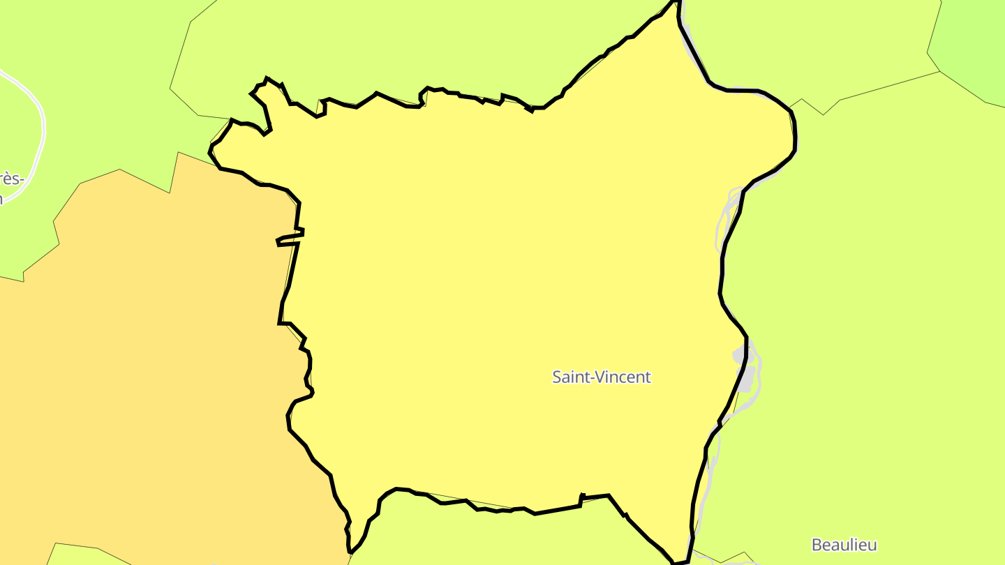 Carte des prix de l'immobilier Saint-Vincent