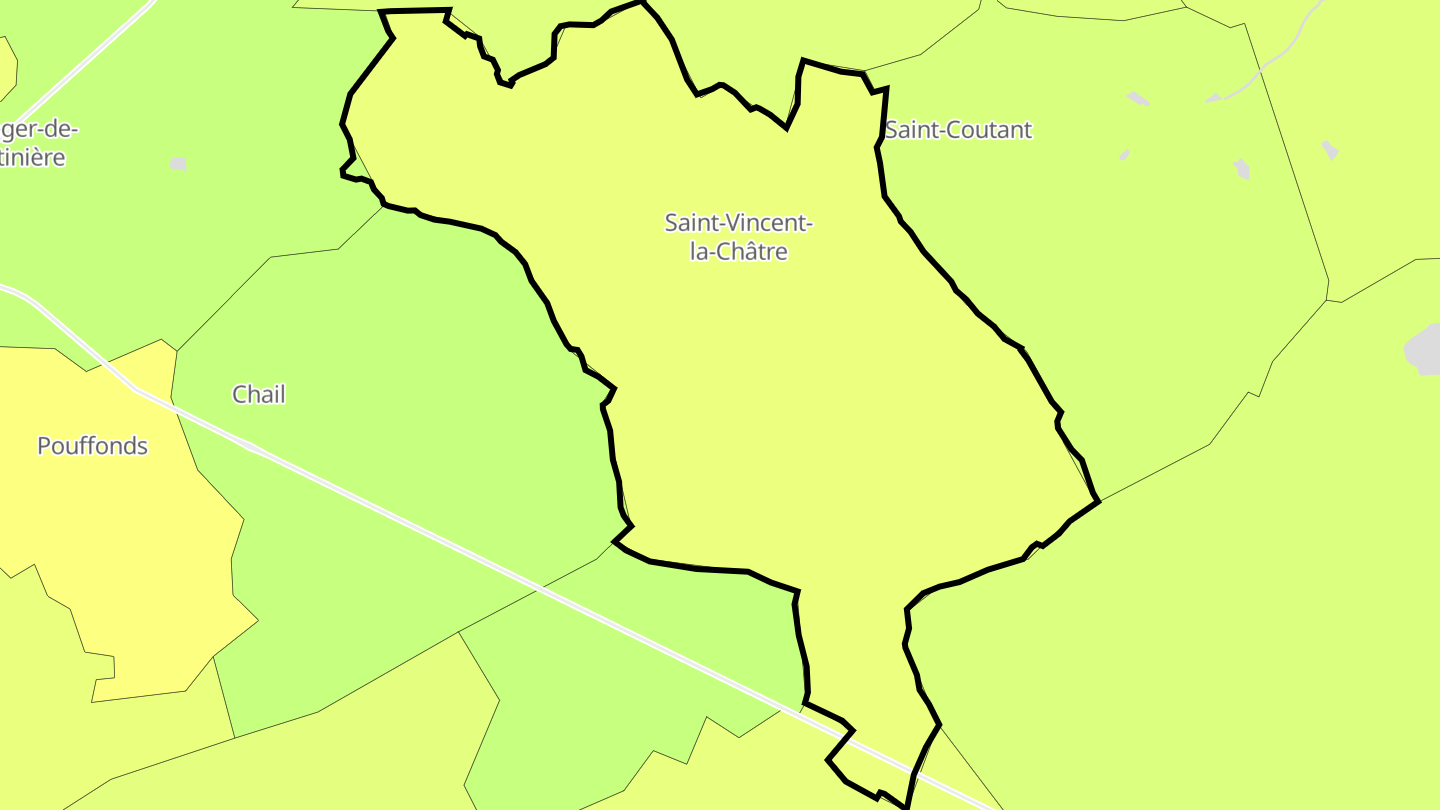 Carte des prix de l'immobilier Saint-Vincent-la-Châtre