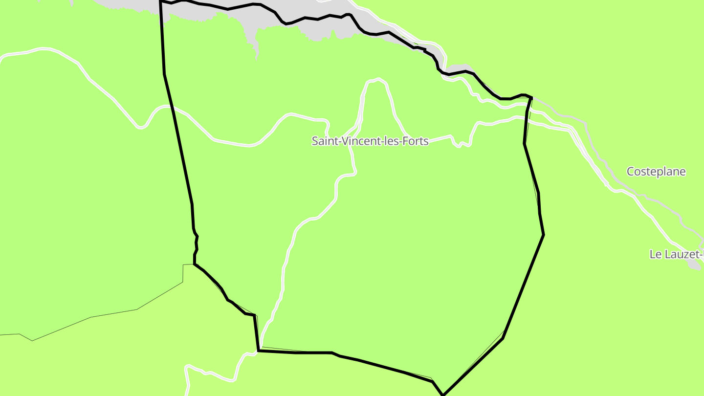 Carte des prix de l'immobilier Saint-Vincent-les-Forts