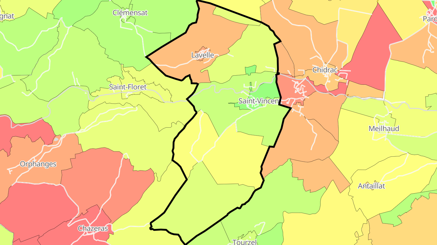 Carte des prix de l'immobilier Saint-Vincent