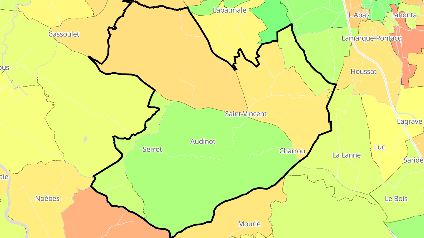 Carte des prix de l'immobilier Saint-Vincent