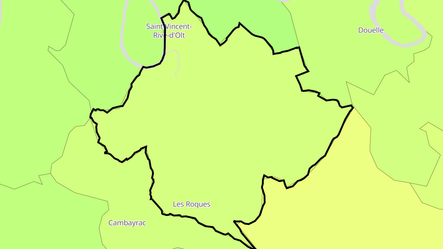 Carte des prix de l'immobilier Saint-Vincent-Rive-d'Olt