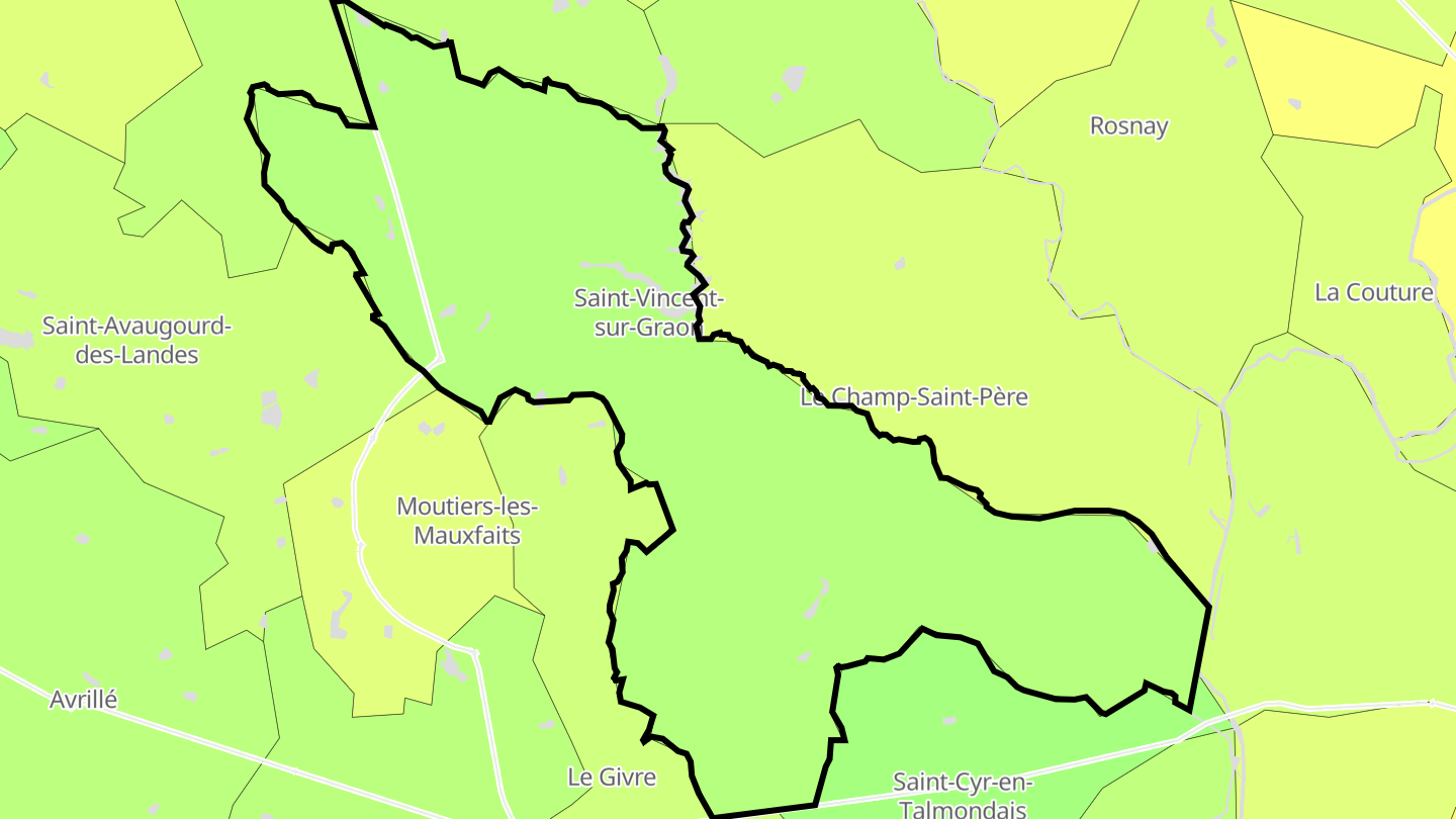 Carte des prix de l'immobilier Saint-Vincent-sur-Graon