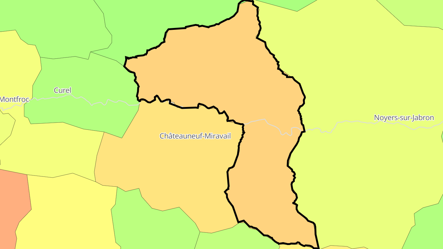 Carte des prix de l'immobilier Saint-Vincent-sur-Jabron
