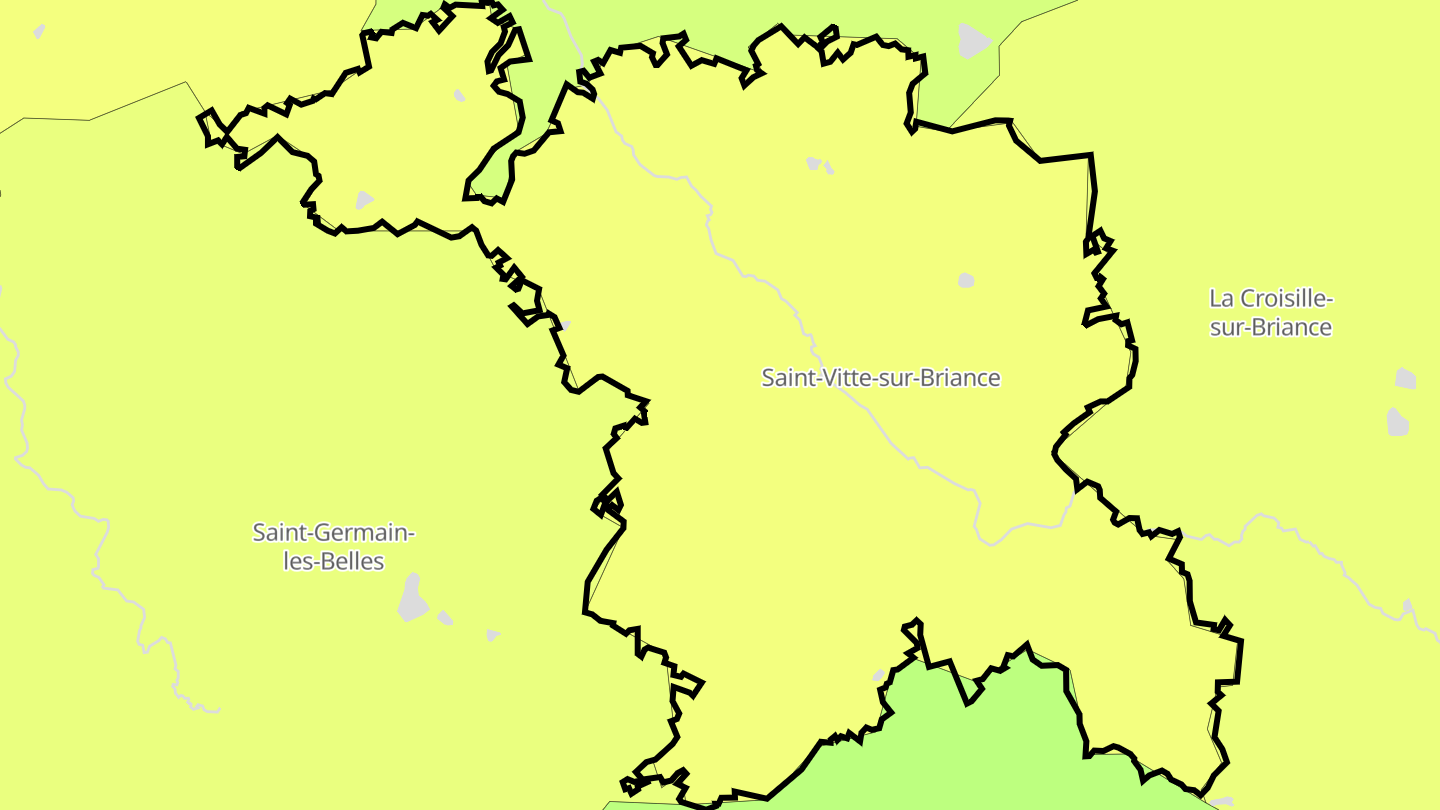 Carte des prix de l'immobilier Saint-Vitte-sur-Briance