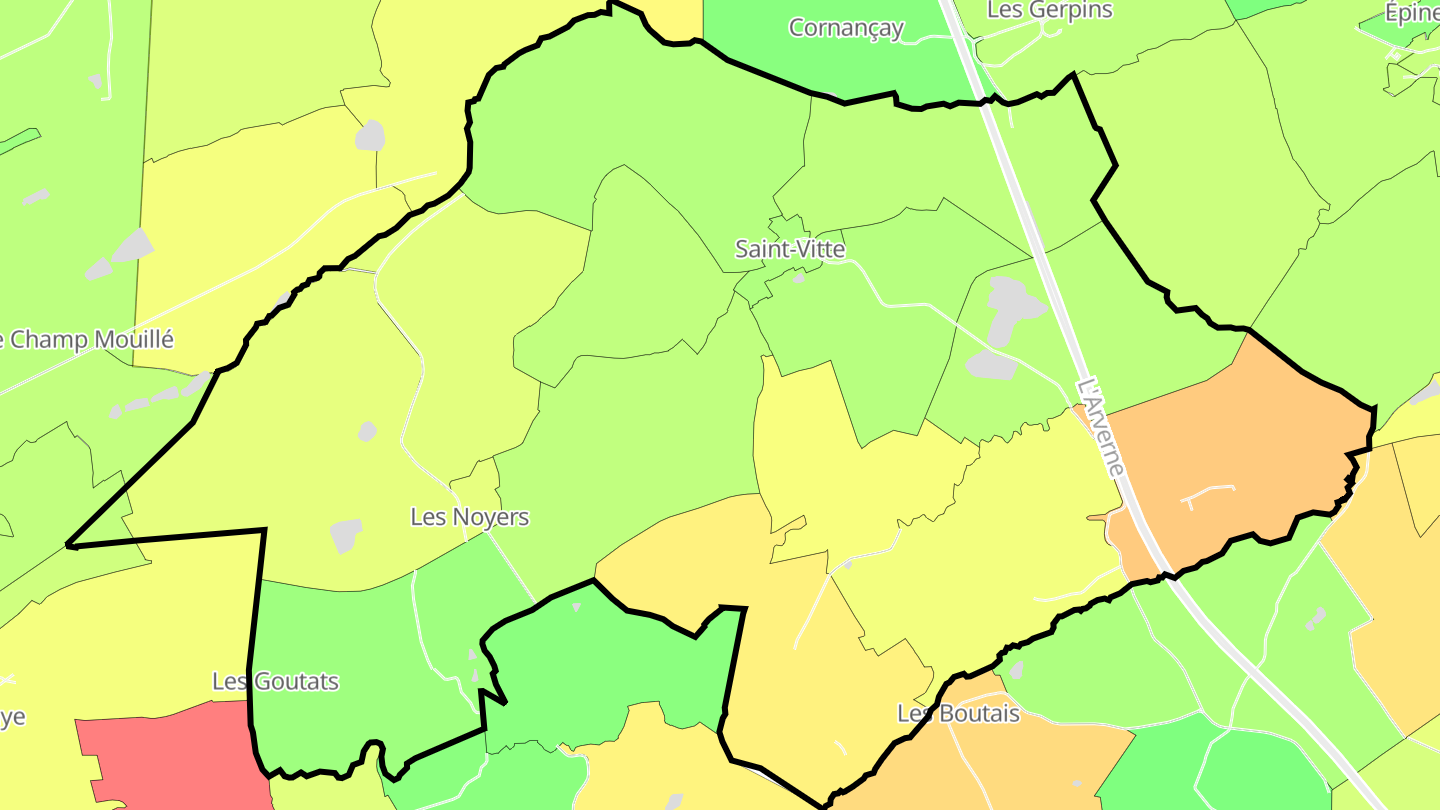 Carte des prix de l'immobilier Saint-Vitte