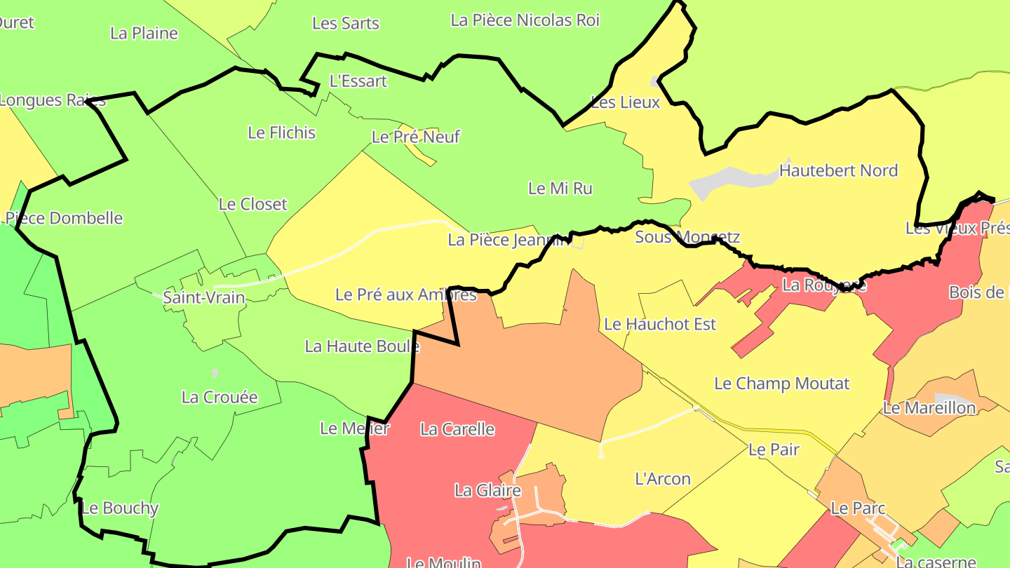 Carte des prix de l'immobilier Saint-Vrain