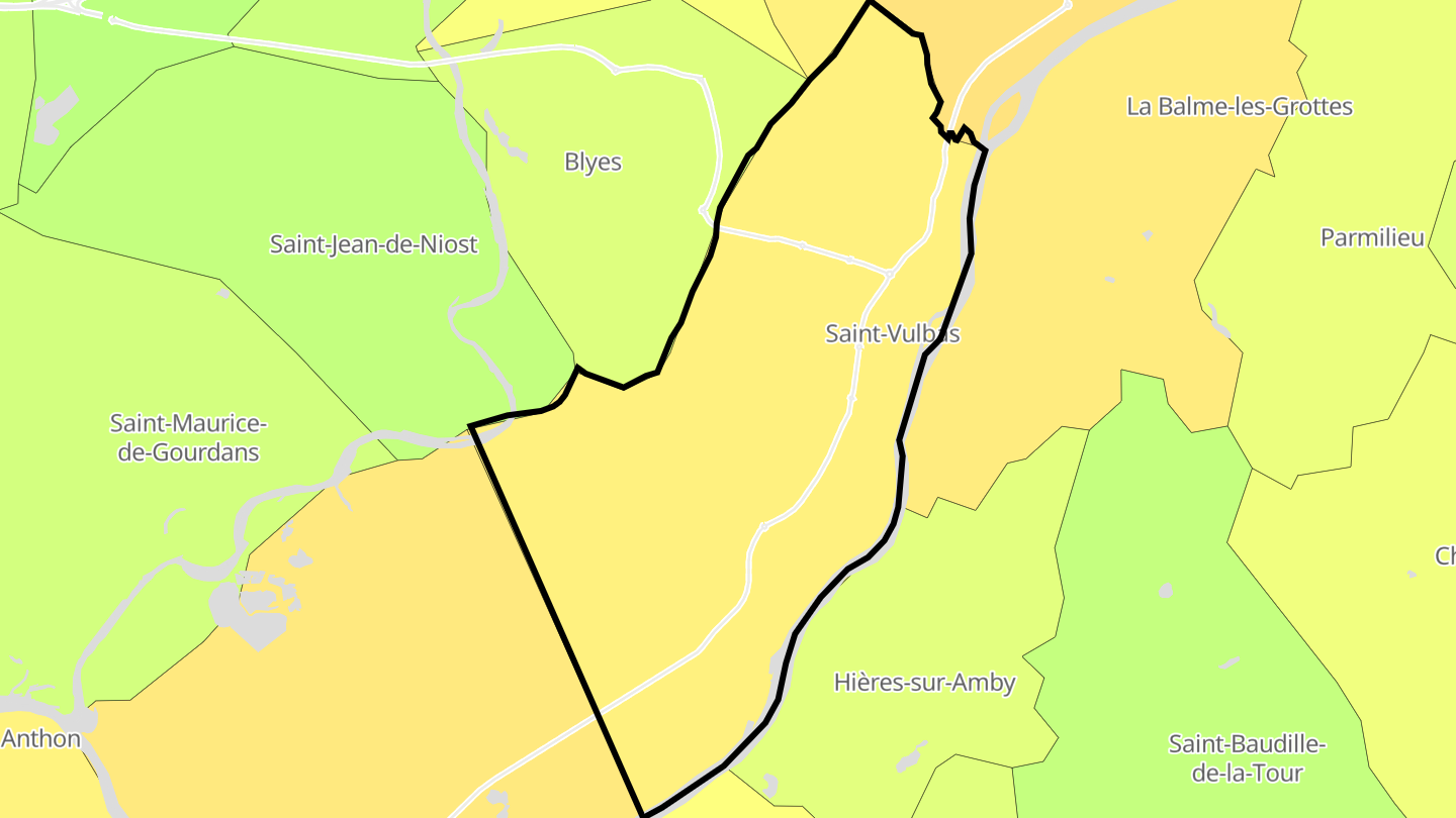 Carte des prix de l'immobilier Saint-Vulbas