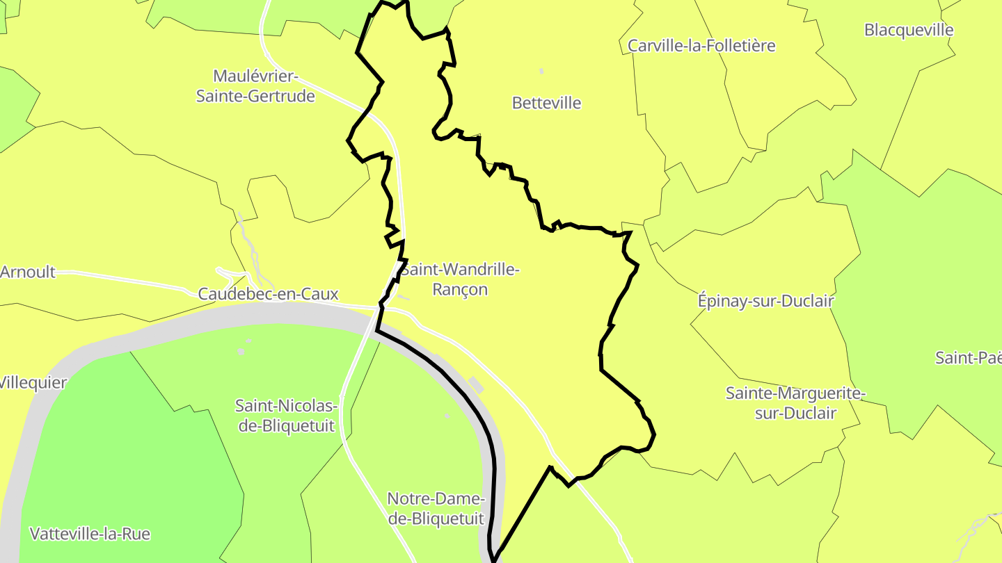 Carte des prix de l'immobilier Saint-Wandrille-Rançon