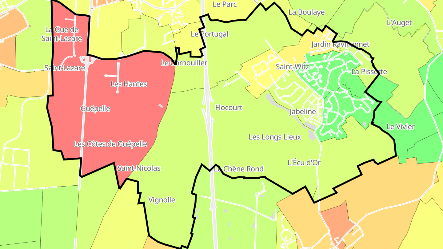 Carte des prix de l'immobilier Saint-Witz