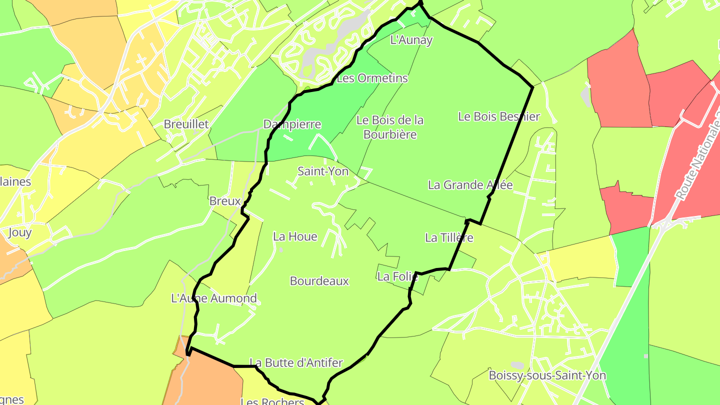 Carte des prix de l'immobilier Saint-Yon