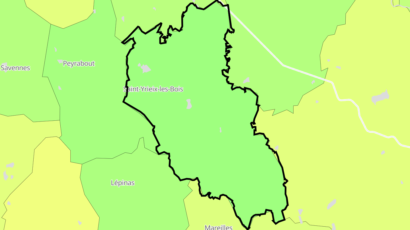 Carte des prix de l'immobilier Saint-Yrieix-les-Bois