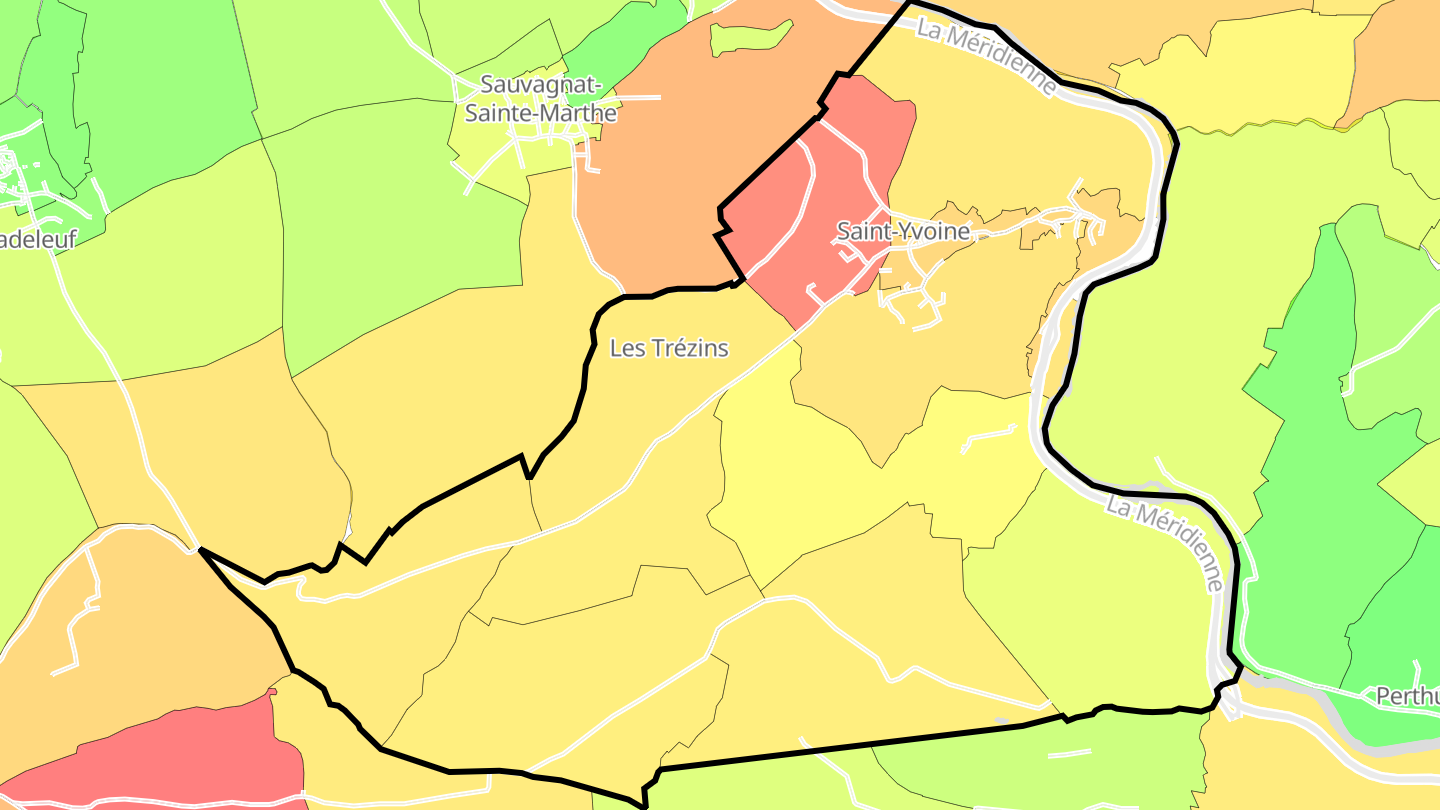 Carte des prix de l'immobilier Saint-Yvoine