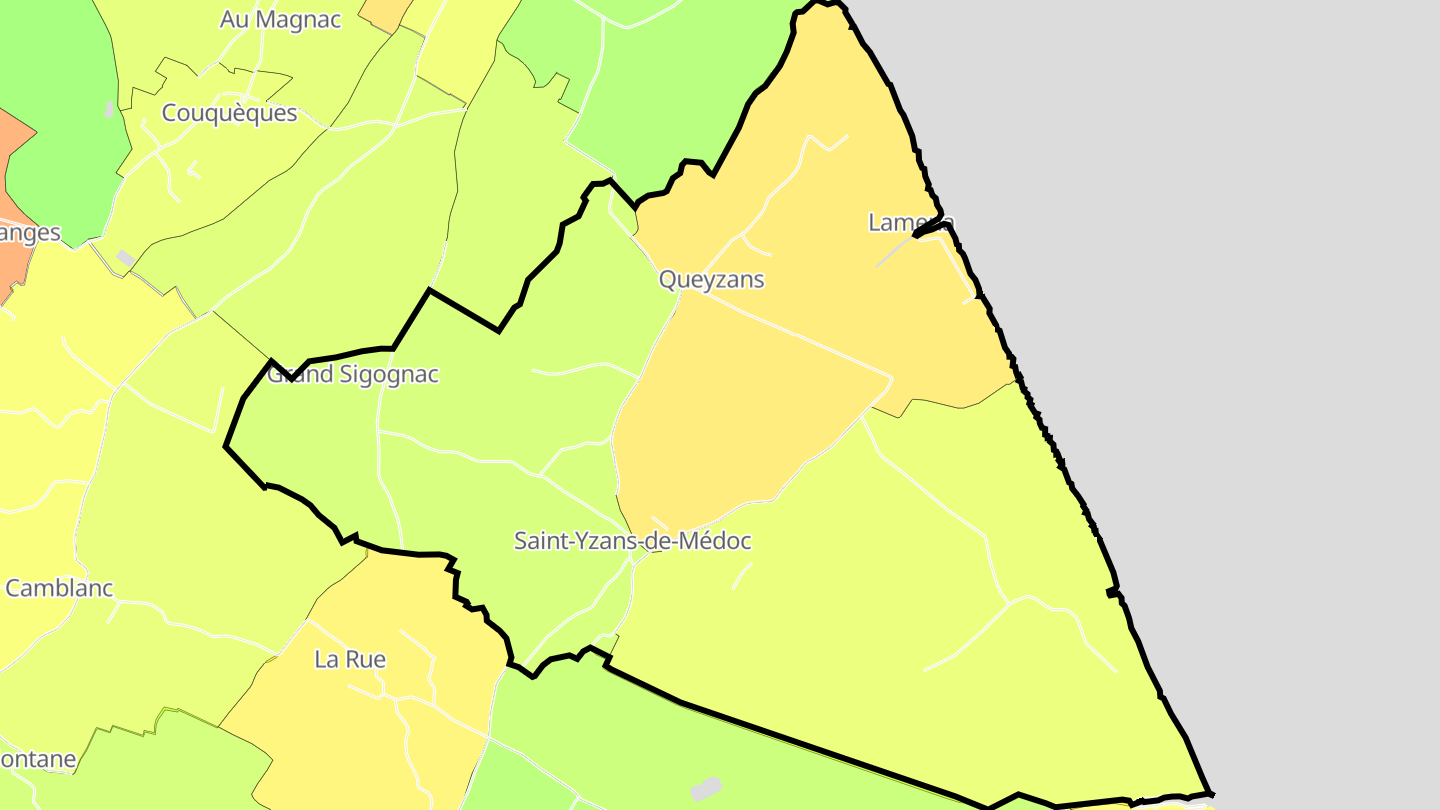 Carte des prix de l'immobilier Saint-Yzans-de-Médoc