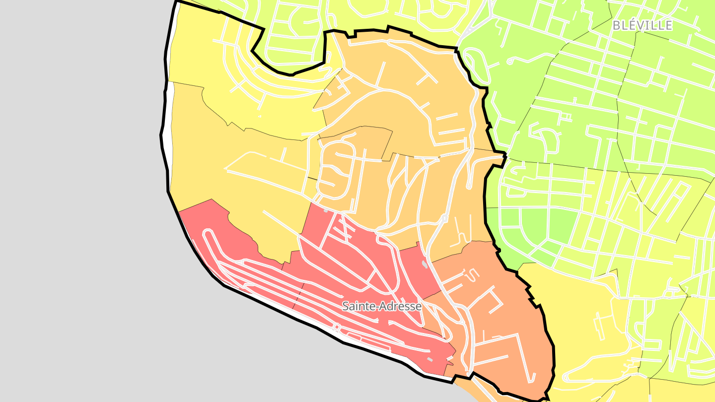 Carte des prix de l'immobilier Sainte-Adresse
