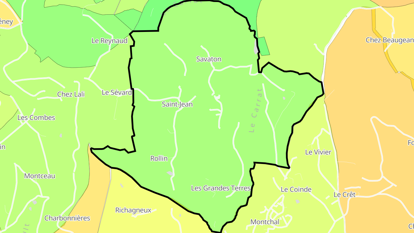 Carte des prix de l'immobilier Sainte-Agathe-en-Donzy