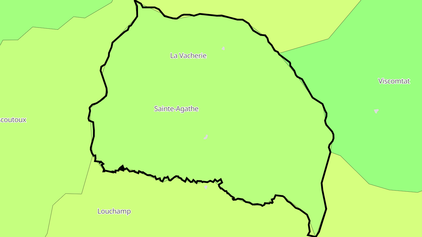 Carte des prix de l'immobilier Sainte-Agathe