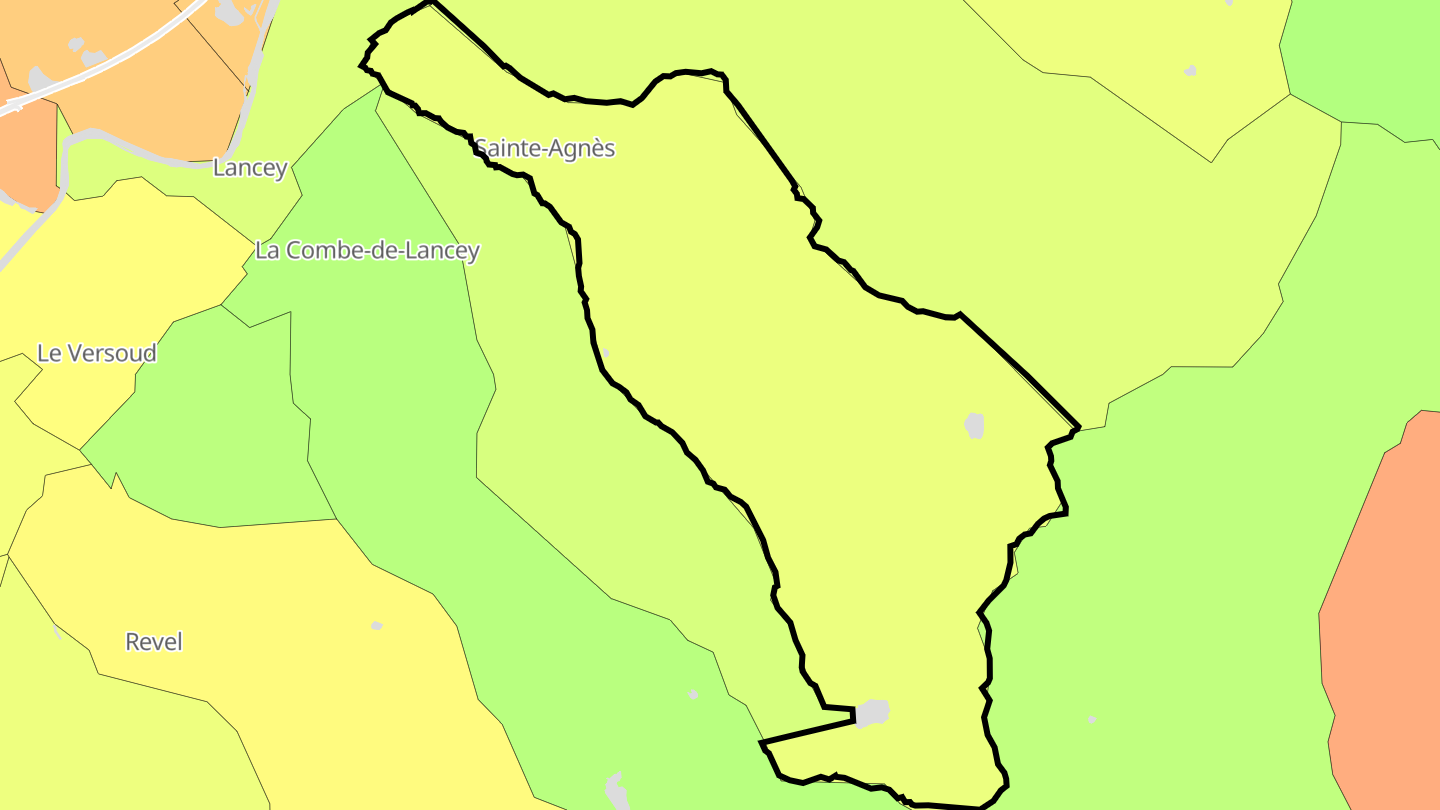 Carte des prix de l'immobilier Sainte-Agnès