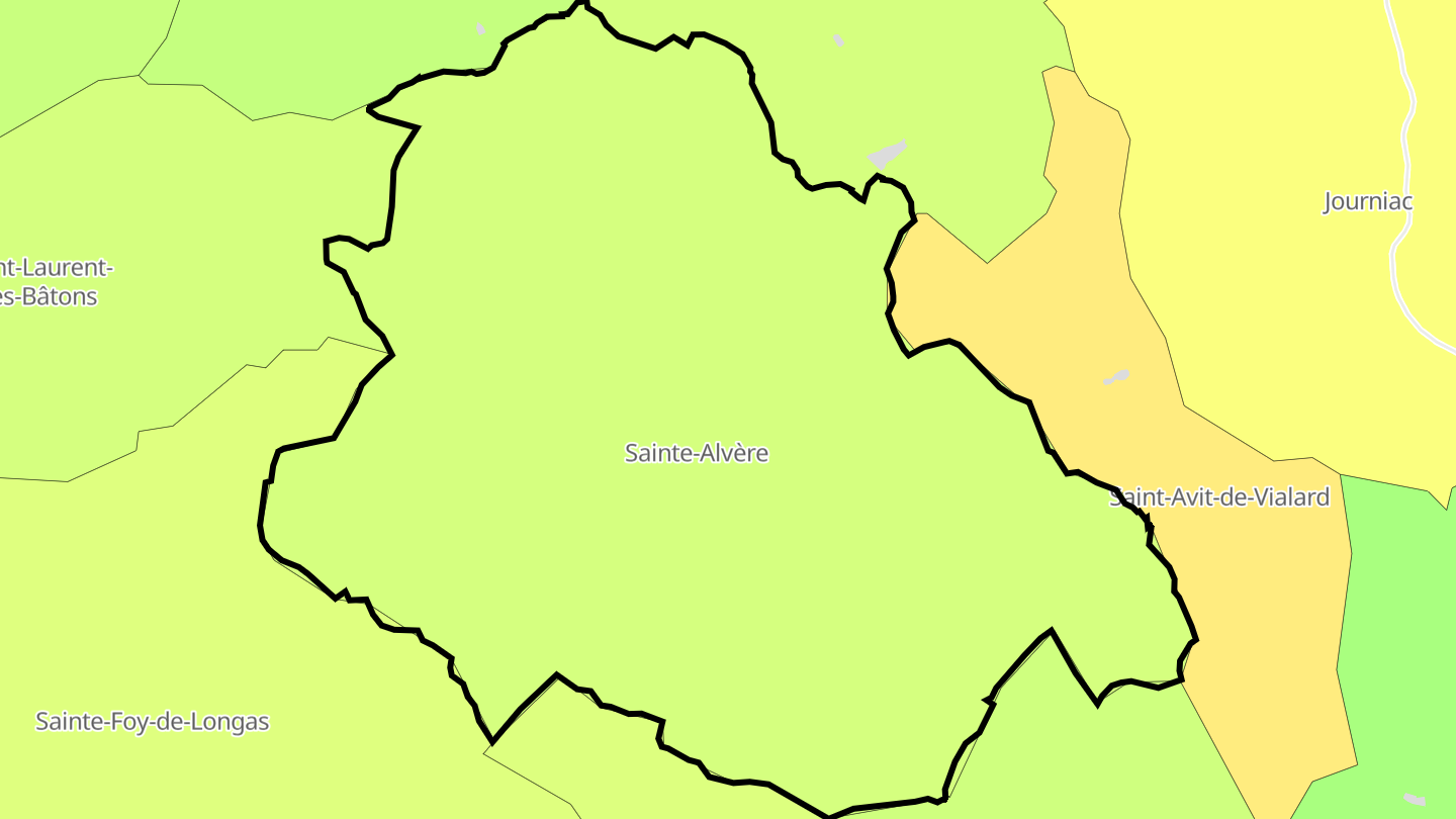 Carte des prix de l'immobilier Sainte-Alvère