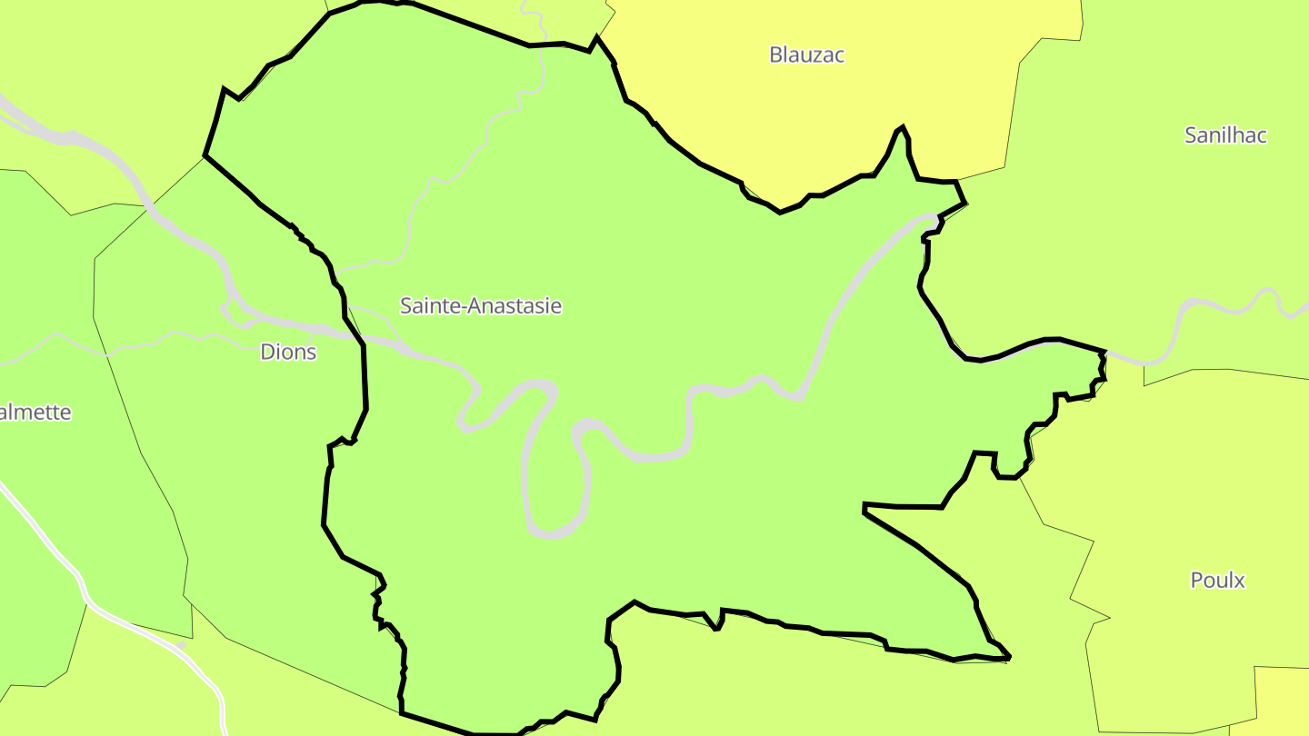Carte des prix de l'immobilier Sainte-Anastasie