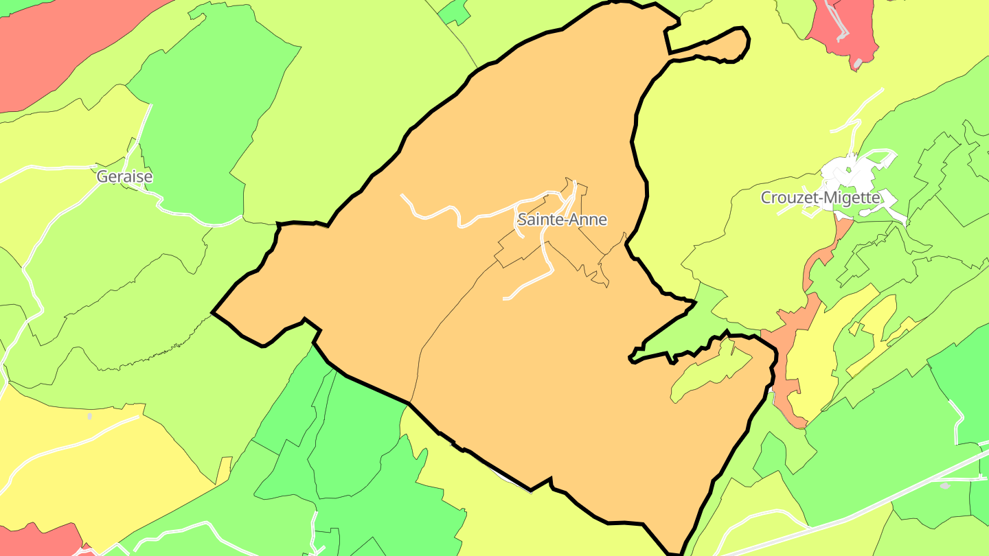 Carte des prix de l'immobilier Sainte-Anne