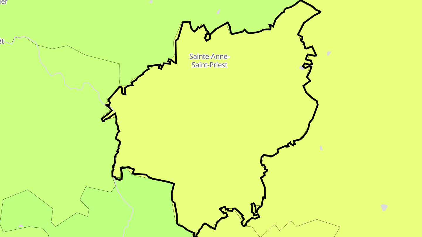 Carte des prix de l'immobilier Sainte-Anne-Saint-Priest