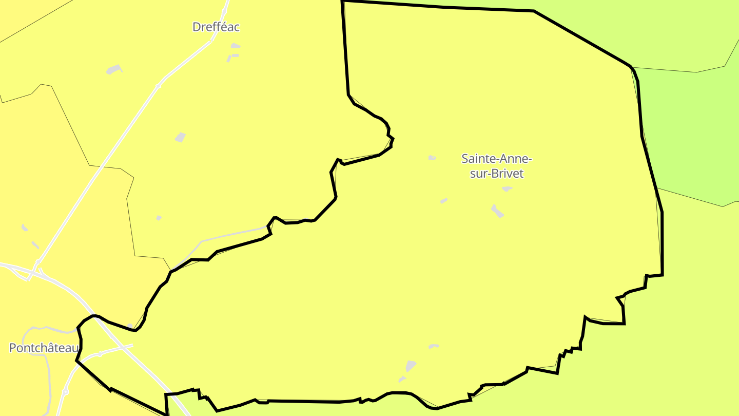 Carte des prix de l'immobilier Sainte-Anne-sur-Brivet