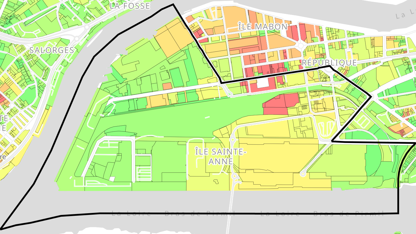 Carte des prix de l'immobilier Sainte-Anne - Zone portuaire