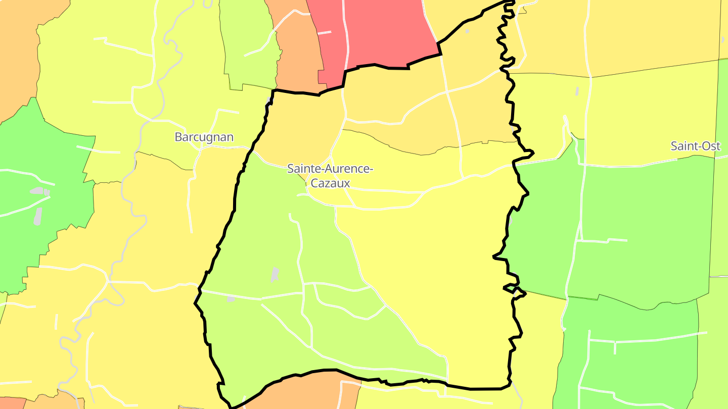 Carte des prix de l'immobilier Sainte-Aurence-Cazaux
