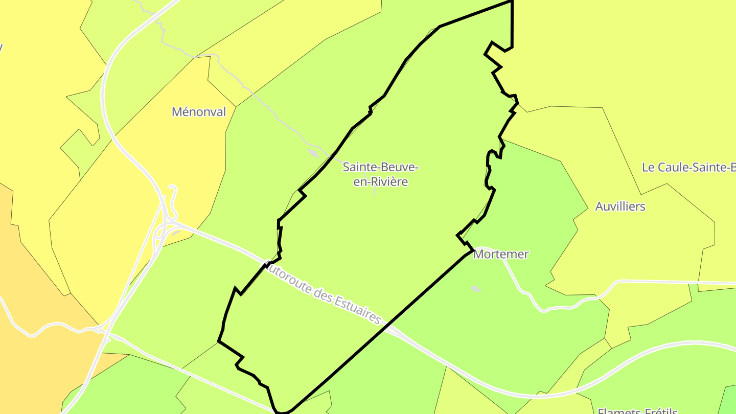 Carte des prix de l'immobilier Sainte-Beuve-en-Rivière