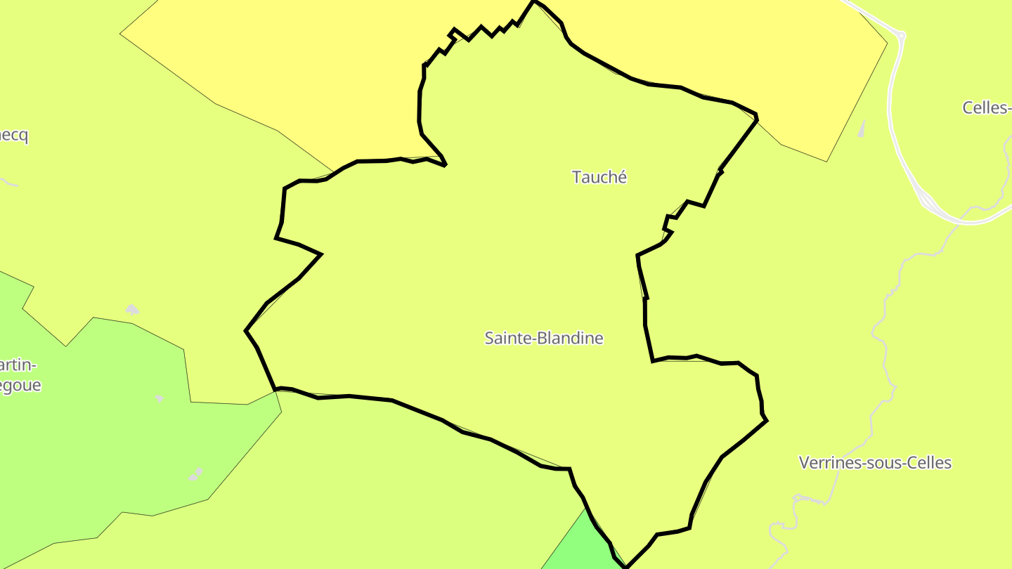Carte des prix de l'immobilier Sainte-Blandine